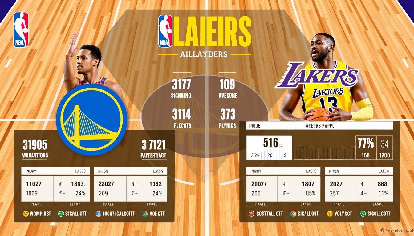 golden state warriors vs lakers match player stats